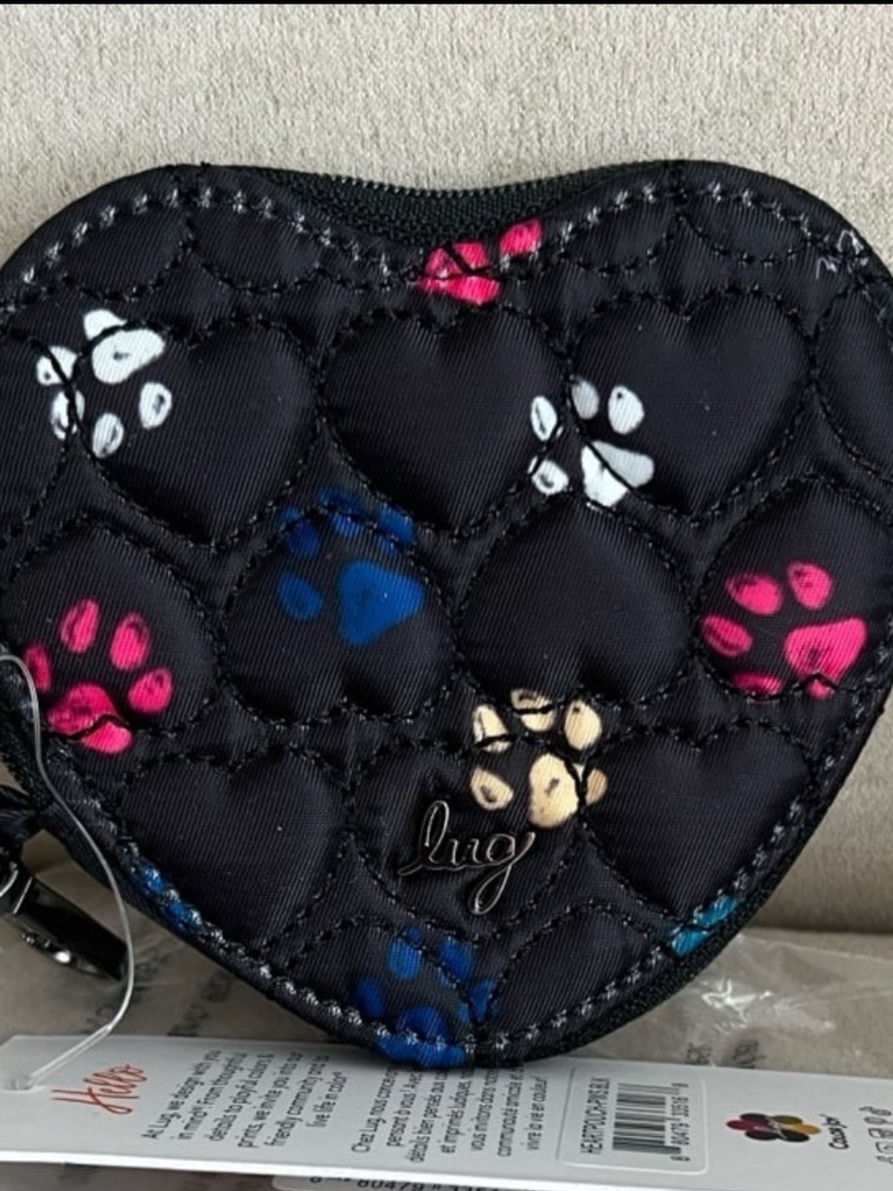 NWT Lug Heart Pouch in Paws Black🐾